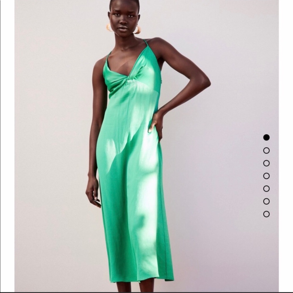 Zara Green Knotted Dress